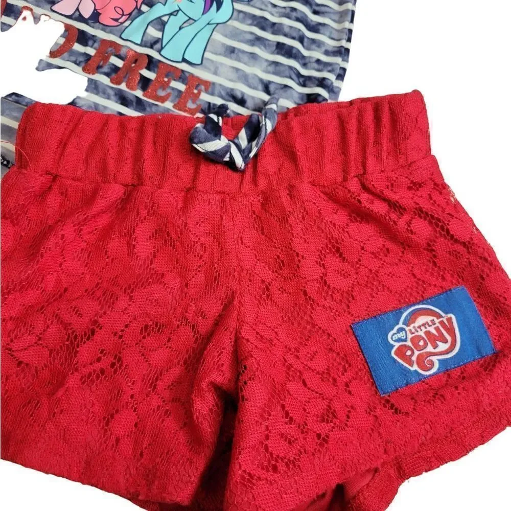 My Little Pony cold shoulder patriotic outfit 4T